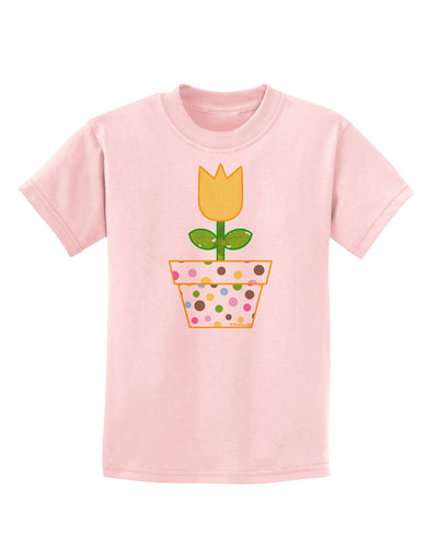 Easter Tulip Design - Yellow Childrens T-Shirt by TooLoud-Childrens T-Shirt-TooLoud-PalePink-X-Small-Davson Sales