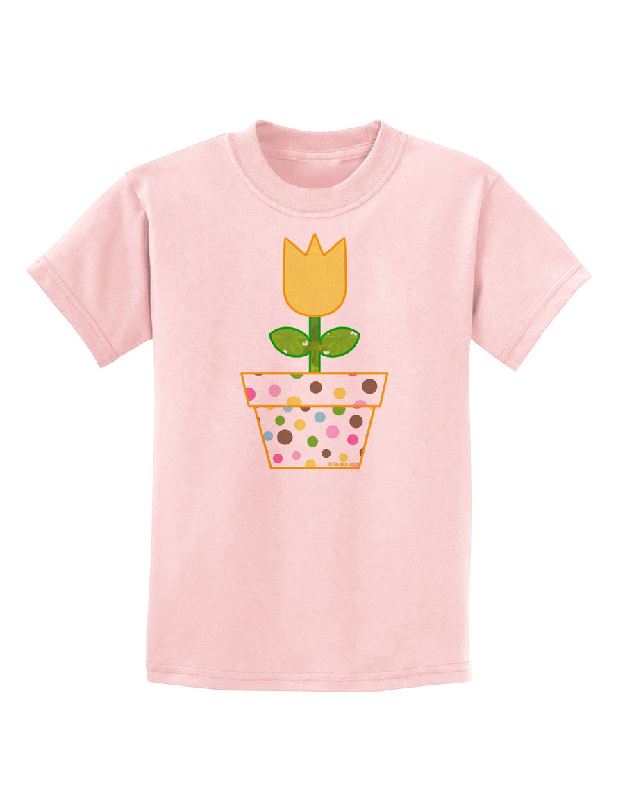 Easter Tulip Design - Yellow Childrens T-Shirt by TooLoud-Childrens T-Shirt-TooLoud-White-X-Small-Davson Sales