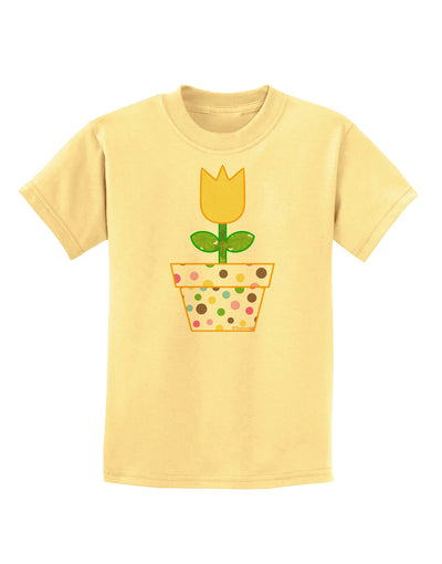 Easter Tulip Design - Yellow Childrens T-Shirt by TooLoud-Childrens T-Shirt-TooLoud-Daffodil-Yellow-X-Small-Davson Sales