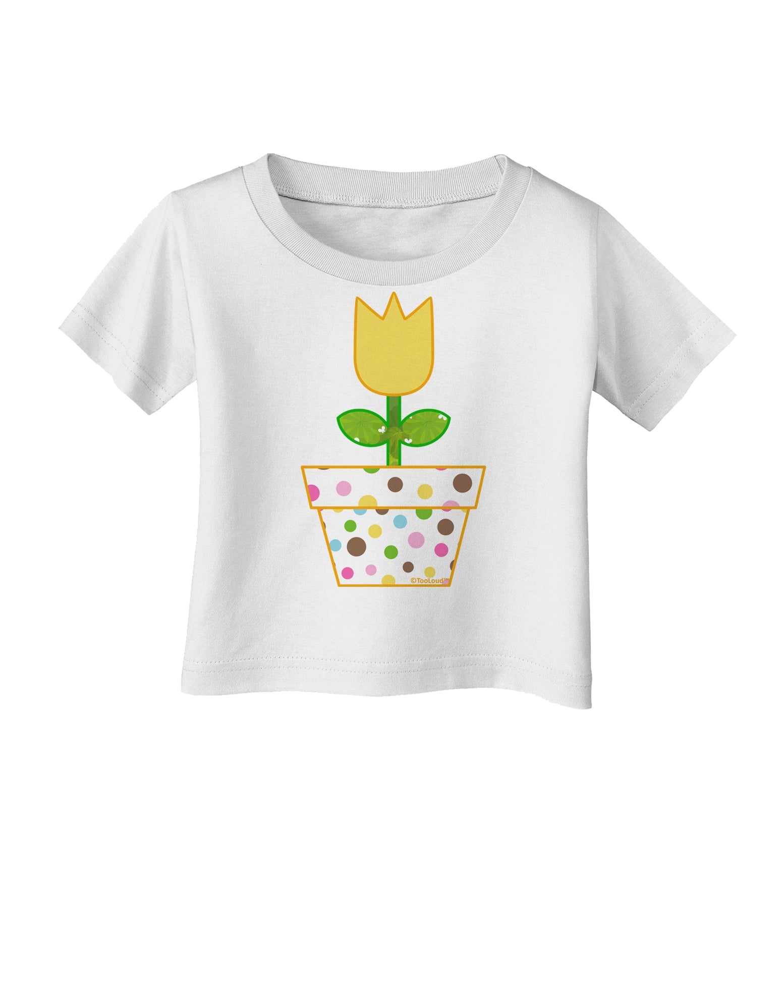 Easter Tulip Design - Yellow Infant T-Shirt by TooLoud-Infant T-Shirt-TooLoud-White-06-Months-Davson Sales