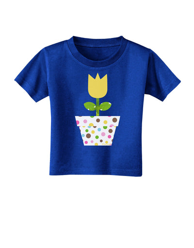 Easter Tulip Design - Yellow Toddler T-Shirt Dark by TooLoud-Toddler T-Shirt-TooLoud-Royal-Blue-2T-Davson Sales