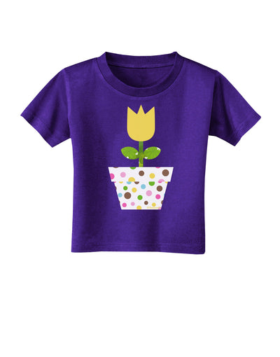 Easter Tulip Design - Yellow Toddler T-Shirt Dark by TooLoud-Toddler T-Shirt-TooLoud-Purple-2T-Davson Sales