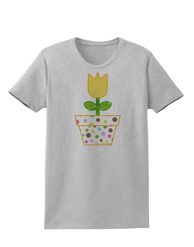 Easter Tulip Design - Yellow Womens T-Shirt by TooLoud-Womens T-Shirt-TooLoud-AshGray-X-Small-Davson Sales