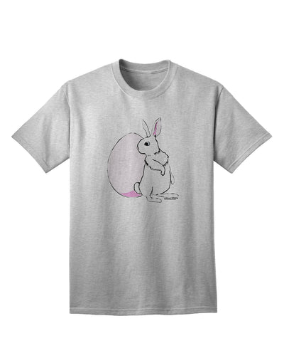 Easter-themed Adult T-Shirt featuring Bunny and Egg Design by TooLoud-Mens T-shirts-TooLoud-AshGray-Small-Davson Sales