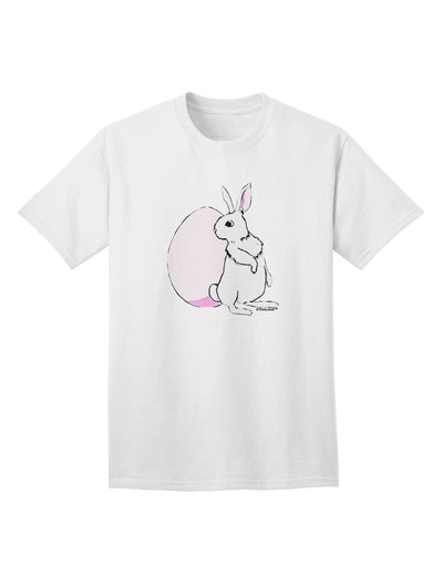 Easter-themed Adult T-Shirt featuring Bunny and Egg Design by TooLoud-Mens T-shirts-TooLoud-White-Small-Davson Sales