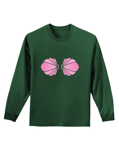 Easy Mermaid Costume Pink Shells - Halloween Adult Long Sleeve Dark T-Shirt-TooLoud-Dark-Green-Small-Davson Sales