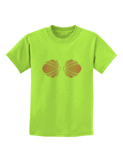 Easy Mermaid Costume Pink Shells - Halloween Childrens T-Shirt-Childrens T-Shirt-TooLoud-Lime-Green-X-Small-Davson Sales