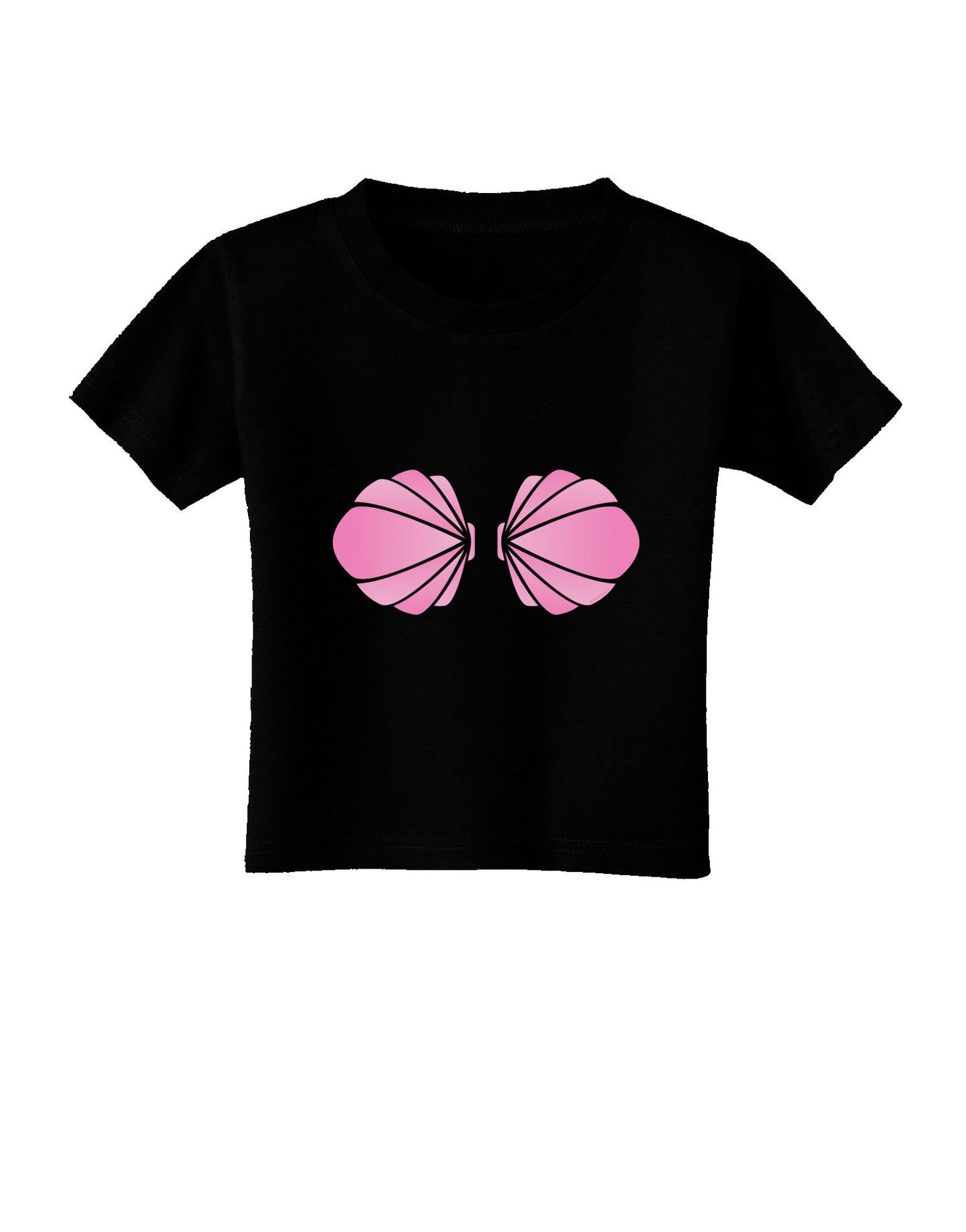 Easy Mermaid Costume Pink Shells - Halloween Toddler T-Shirt Dark-Toddler T-Shirt-TooLoud-Black-2T-Davson Sales
