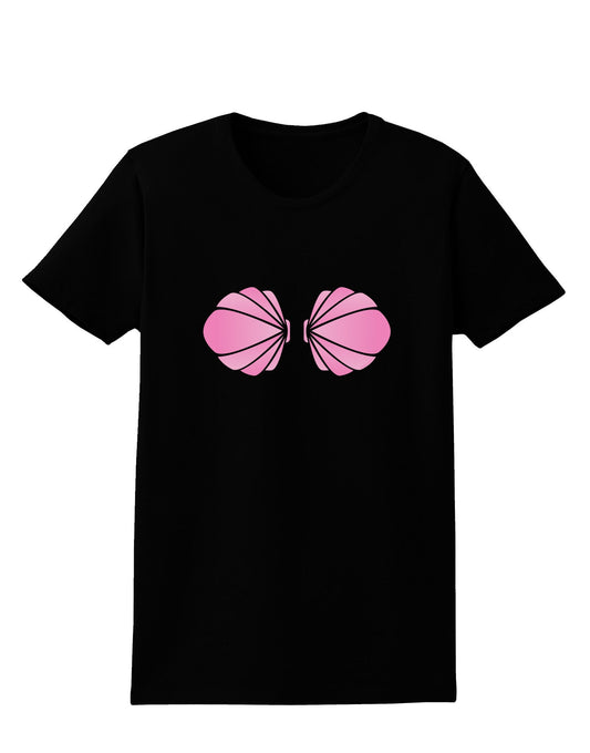 Easy Mermaid Costume Pink Shells - Halloween Womens Dark T-Shirt-TooLoud-Black-X-Small-Davson Sales