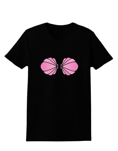 Easy Mermaid Costume Pink Shells - Halloween Womens Dark T-Shirt-TooLoud-Black-X-Small-Davson Sales