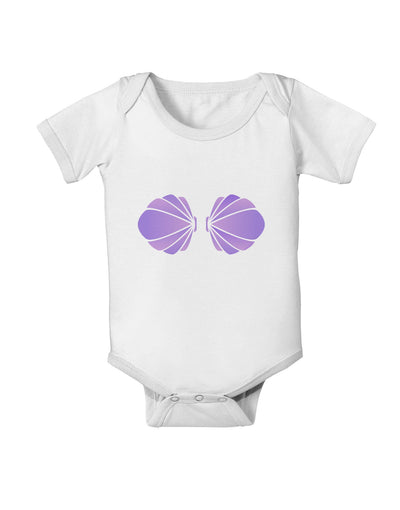 Easy Mermaid Costume Purple Shells - Halloween Baby Romper Bodysuit-Baby Romper-TooLoud-White-06-Months-Davson Sales