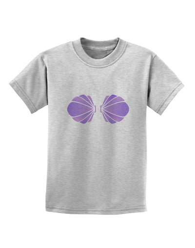 Easy Mermaid Costume Purple Shells - Halloween Childrens T-Shirt-Childrens T-Shirt-TooLoud-AshGray-X-Small-Davson Sales