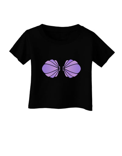 Easy Mermaid Costume Purple Shells - Halloween Infant T-Shirt Dark-Infant T-Shirt-TooLoud-Black-06-Months-Davson Sales