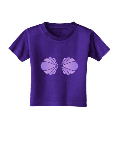 Easy Mermaid Costume Purple Shells - Halloween Toddler T-Shirt Dark-Toddler T-Shirt-TooLoud-Purple-2T-Davson Sales