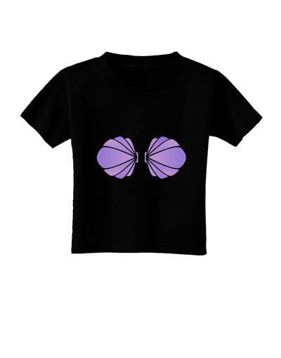 Easy Mermaid Costume Purple Shells - Halloween Toddler T-Shirt Dark-Toddler T-Shirt-TooLoud-Black-2T-Davson Sales