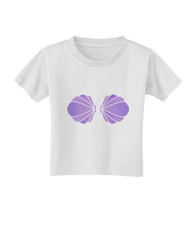 Easy Mermaid Costume Purple Shells - Halloween Toddler T-Shirt-Toddler T-Shirt-TooLoud-White-2T-Davson Sales