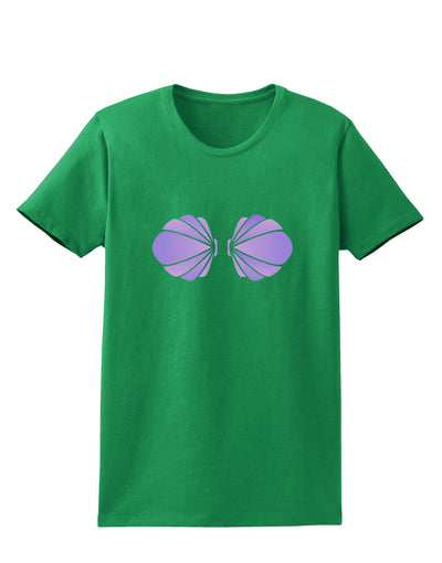 Easy Mermaid Costume Purple Shells - Halloween Womens Dark T-Shirt-TooLoud-Kelly-Green-X-Small-Davson Sales