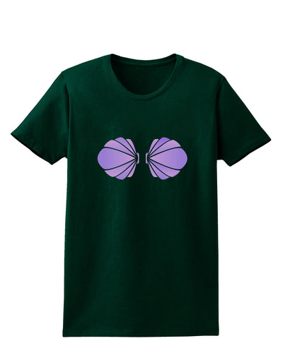 Easy Mermaid Costume Purple Shells - Halloween Womens Dark T-Shirt-TooLoud-Forest-Green-Small-Davson Sales