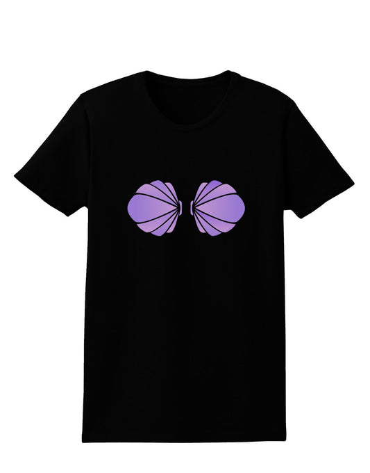 Easy Mermaid Costume Purple Shells - Halloween Womens Dark T-Shirt-TooLoud-Black-X-Small-Davson Sales