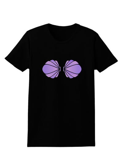 Easy Mermaid Costume Purple Shells - Halloween Womens Dark T-Shirt-TooLoud-Black-X-Small-Davson Sales