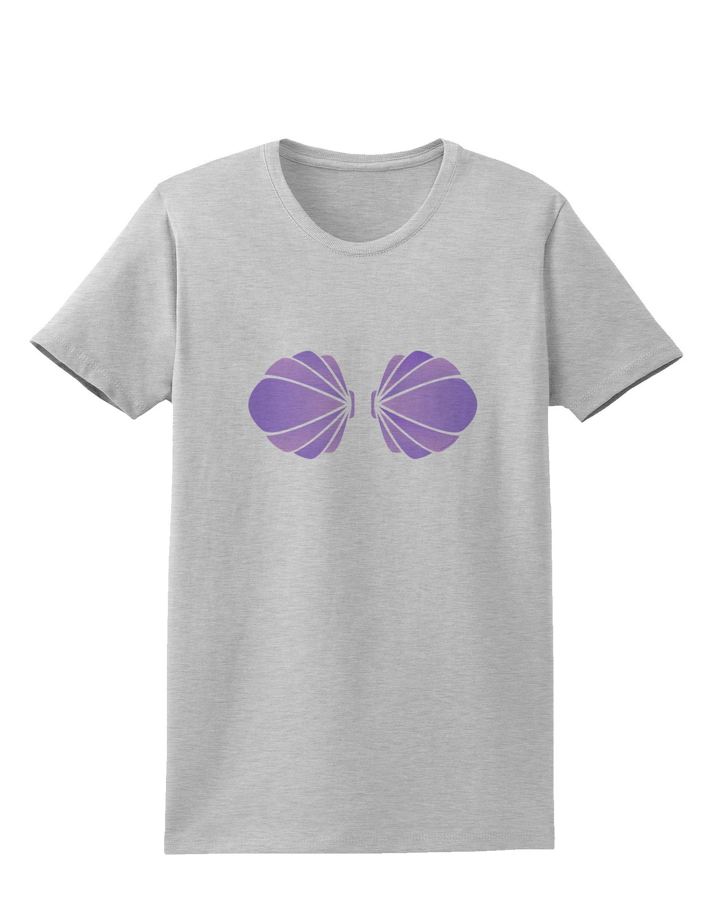 Easy Mermaid Costume Purple Shells - Halloween Womens T-Shirt-Womens T-Shirt-TooLoud-AshGray-X-Small-Davson Sales
