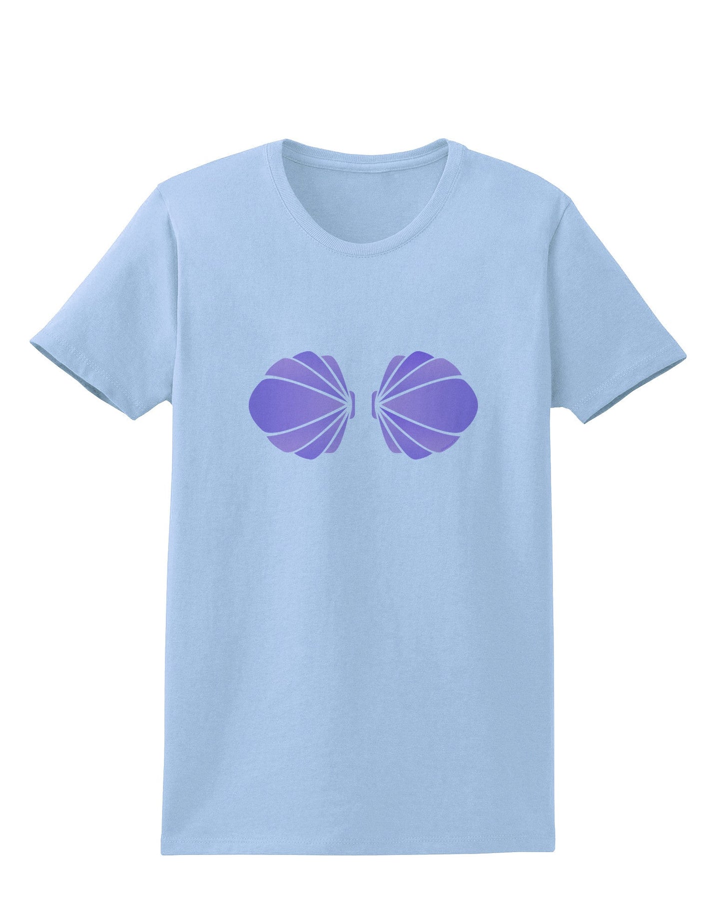 Easy Mermaid Costume Purple Shells - Halloween Womens T-Shirt-Womens T-Shirt-TooLoud-Light-Blue-X-Small-Davson Sales