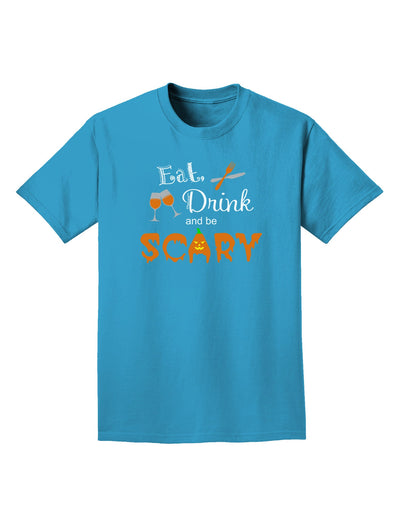 Eat Drink Scary Black Adult Dark T-Shirt-Mens T-Shirt-TooLoud-Turquoise-Small-Davson Sales