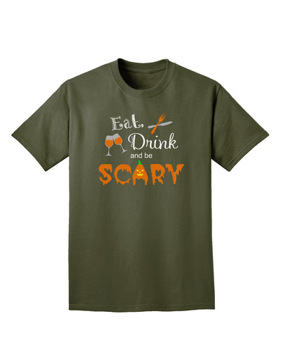 Eat Drink Scary Black Adult Dark T-Shirt-Mens T-Shirt-TooLoud-Military-Green-Small-Davson Sales