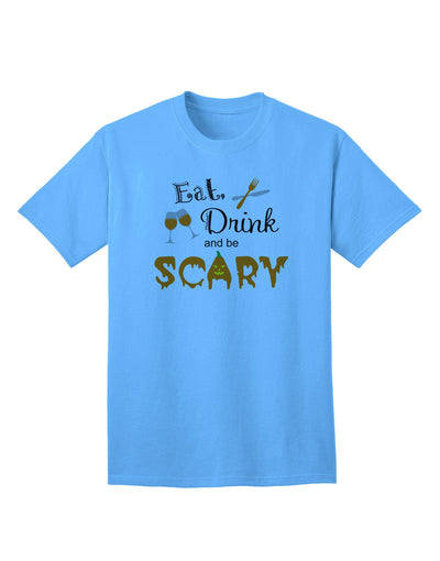 Eat Drink Scary Black Adult T-Shirt-Mens T-Shirt-TooLoud-Aquatic-Blue-Small-Davson Sales