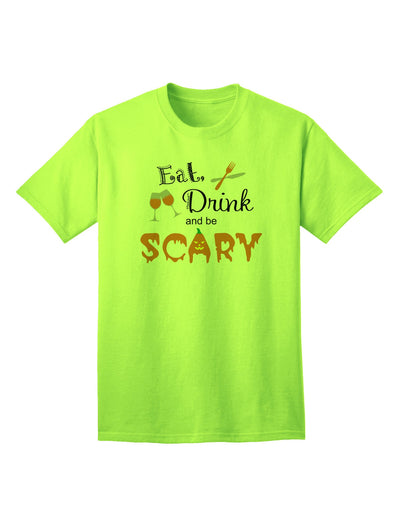 Eat Drink Scary Black Adult T-Shirt-Mens T-Shirt-TooLoud-Neon-Green-Small-Davson Sales