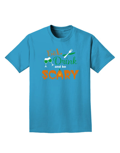 Eat Drink Scary Green Adult Dark T-Shirt-Mens T-Shirt-TooLoud-Turquoise-Small-Davson Sales