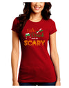 Eat Drink Scary Green Juniors Crew Dark T-Shirt-T-Shirts Juniors Tops-TooLoud-Red-Juniors Fitted Small-Davson Sales
