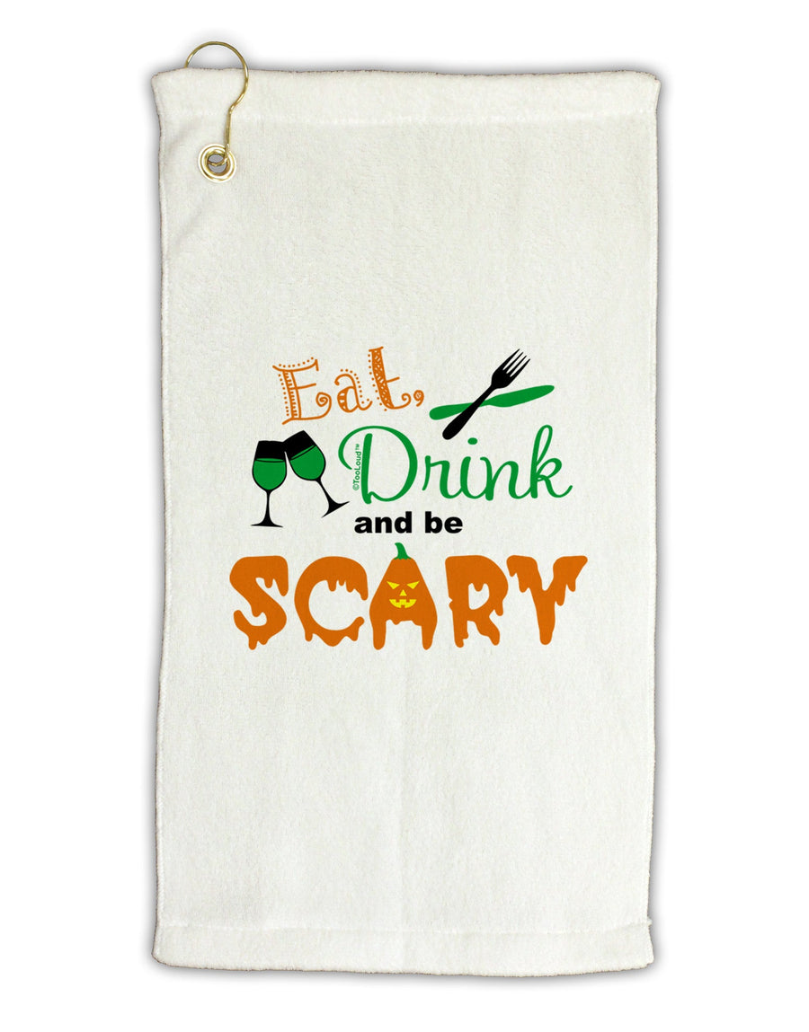 Eat Drink Scary Green Micro Terry Gromet Golf Towel 16 x 25 inch-Golf Towel-TooLoud-White-Davson Sales