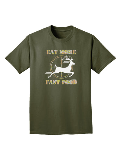 Eat More Fast Food - Deer Adult Dark T-Shirt-Mens T-Shirt-TooLoud-Military-Green-Small-Davson Sales