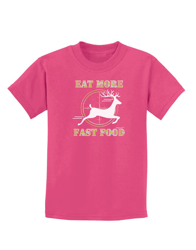 Eat More Fast Food - Deer Childrens Dark T-Shirt-Childrens T-Shirt-TooLoud-Sangria-X-Small-Davson Sales