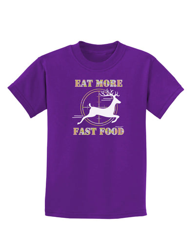 Eat More Fast Food - Deer Childrens Dark T-Shirt-Childrens T-Shirt-TooLoud-Purple-X-Small-Davson Sales