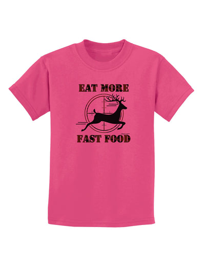 Eat More Fast Food - Deer Childrens T-Shirt-Childrens T-Shirt-TooLoud-Sangria-X-Small-Davson Sales