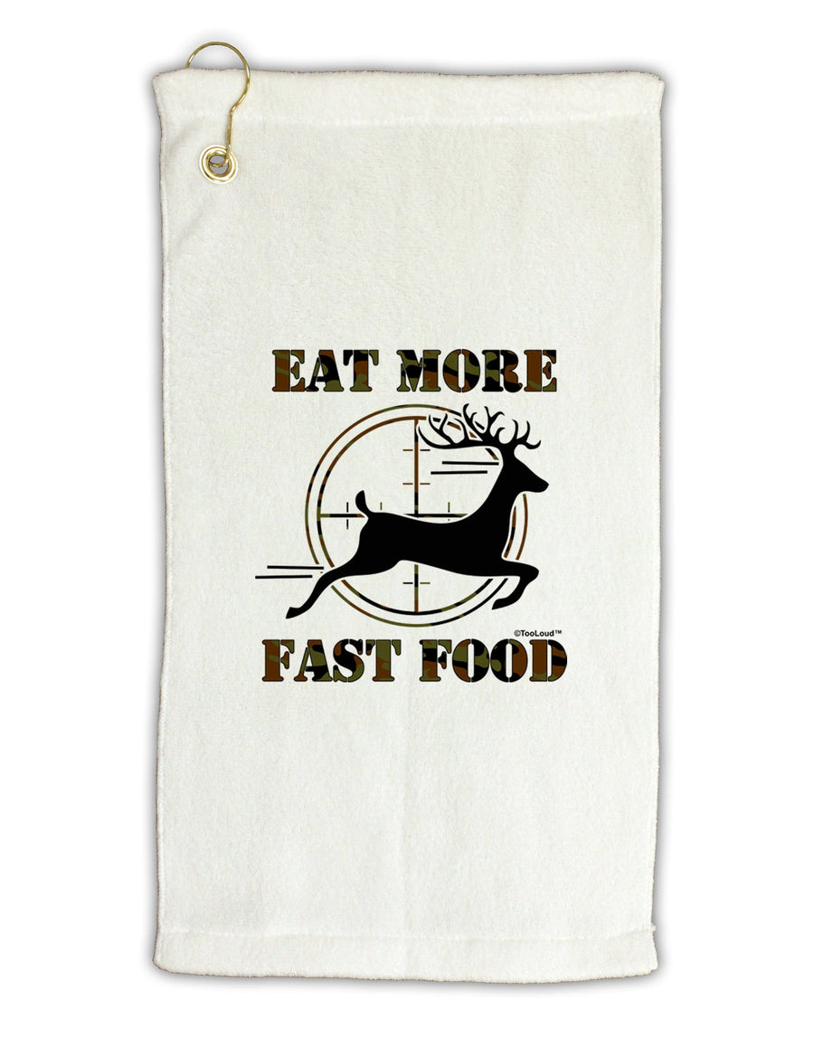 Eat More Fast Food - Deer Micro Terry Gromet Golf Towel 16 x 25 inch-Golf Towel-TooLoud-White-Davson Sales