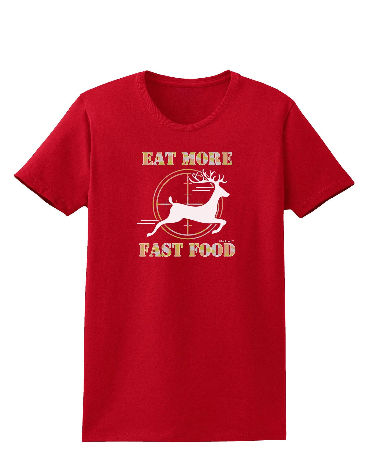 Eat More Fast Food - Deer Womens Dark T-Shirt-TooLoud-Red-X-Small-Davson Sales