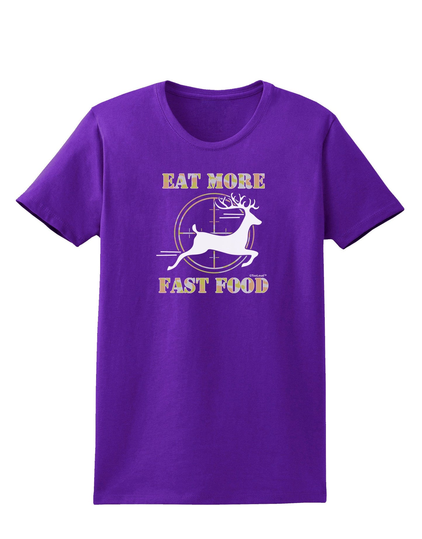 Eat More Fast Food - Deer Womens Dark T-Shirt-TooLoud-Purple-X-Small-Davson Sales