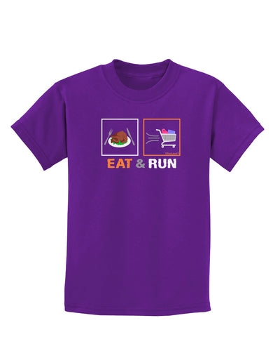 Eat & Run Black Friday Childrens Dark T-Shirt-Childrens T-Shirt-TooLoud-Purple-X-Small-Davson Sales