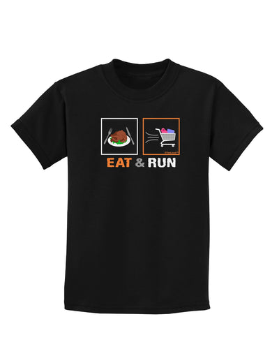 Eat & Run Black Friday Childrens Dark T-Shirt-Childrens T-Shirt-TooLoud-Black-X-Small-Davson Sales