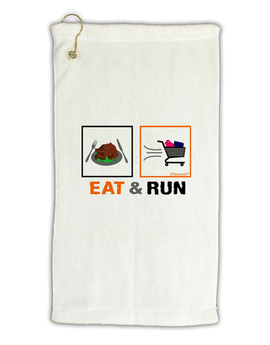 Eat & Run Black Friday Micro Terry Gromet Golf Towel 16 x 25 inch-Golf Towel-TooLoud-White-Davson Sales