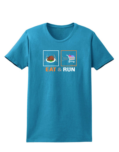 Eat & Run Black Friday Womens Dark T-Shirt-TooLoud-Turquoise-X-Small-Davson Sales