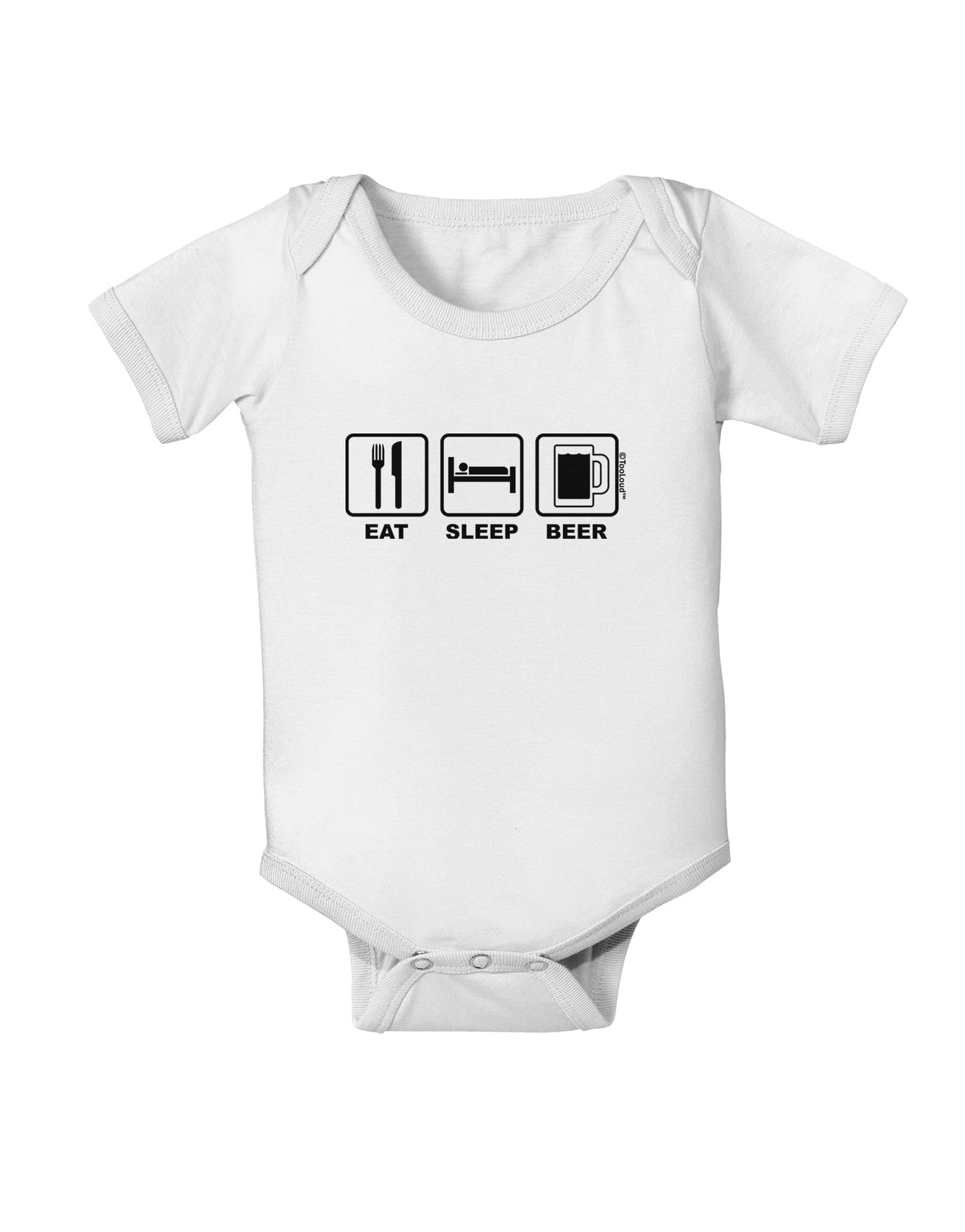 Eat Sleep Beer Design Baby Romper Bodysuit by TooLoud-Baby Romper-TooLoud-White-06-Months-Davson Sales