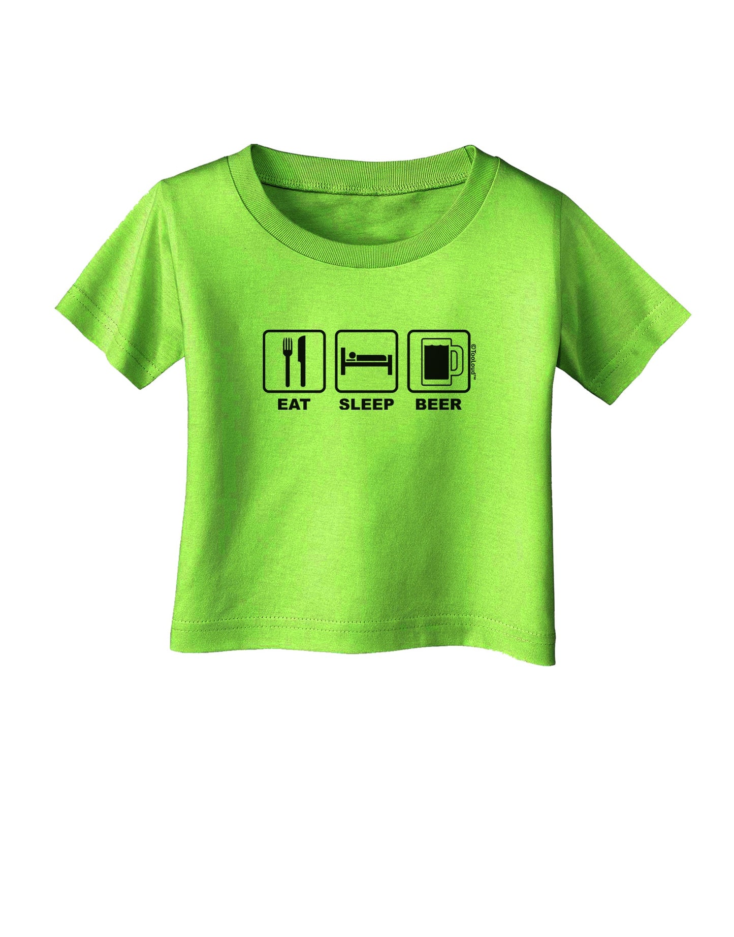 Eat Sleep Beer Design Infant T-Shirt by TooLoud-Infant T-Shirt-TooLoud-Lime-Green-06-Months-Davson Sales
