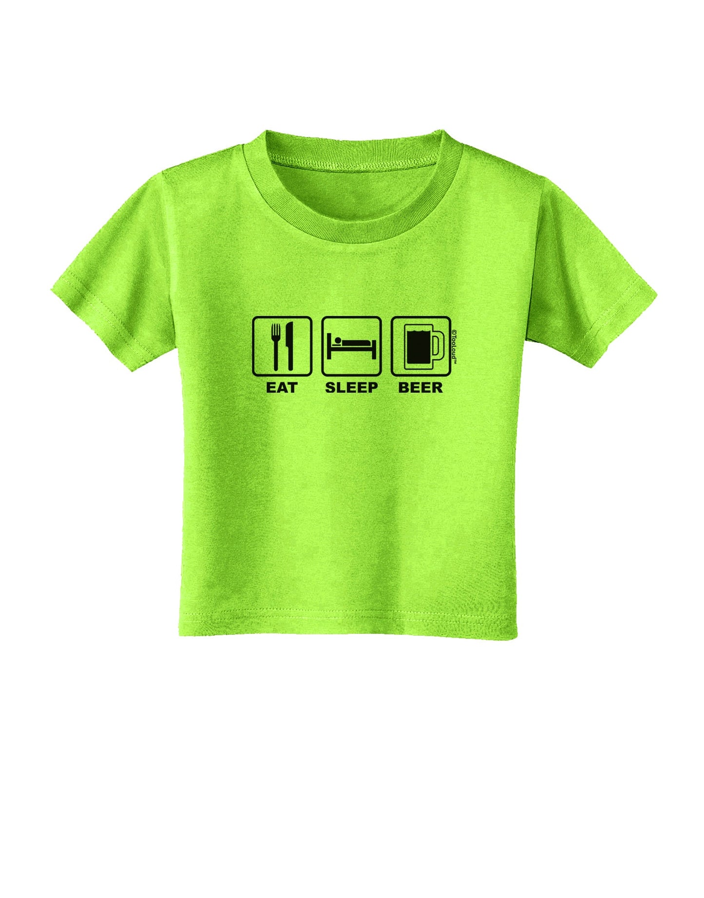 Eat Sleep Beer Design Toddler T-Shirt by TooLoud-Toddler T-Shirt-TooLoud-Lime-Green-2T-Davson Sales