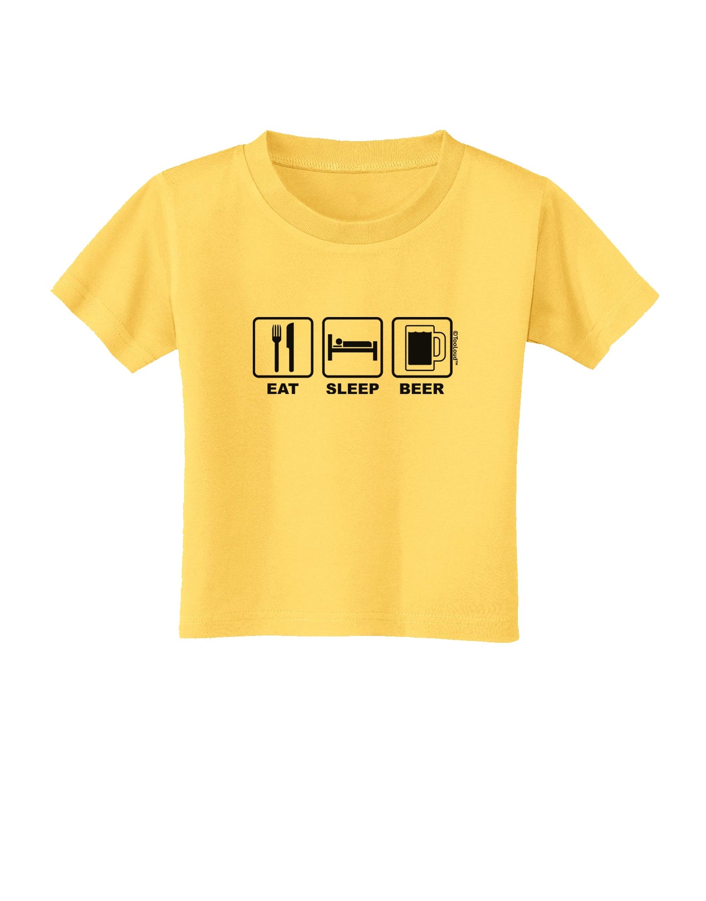 Eat Sleep Beer Design Toddler T-Shirt by TooLoud-Toddler T-Shirt-TooLoud-Yellow-2T-Davson Sales