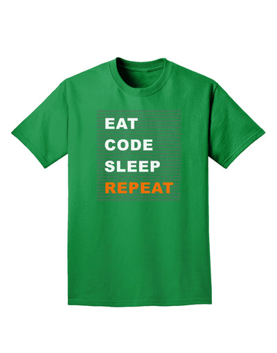 Eat Sleep Code Repeat Adult Dark T-Shirt by TooLoud-Mens T-Shirt-TooLoud-Kelly-Green-Small-Davson Sales