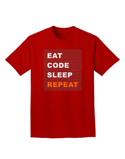 Eat Sleep Code Repeat Adult Dark T-Shirt by TooLoud-Mens T-Shirt-TooLoud-Red-Small-Davson Sales